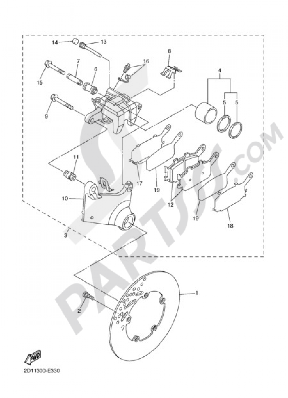 CALIBRE FRENO TRASERA Yamaha FZ6 S2 2008