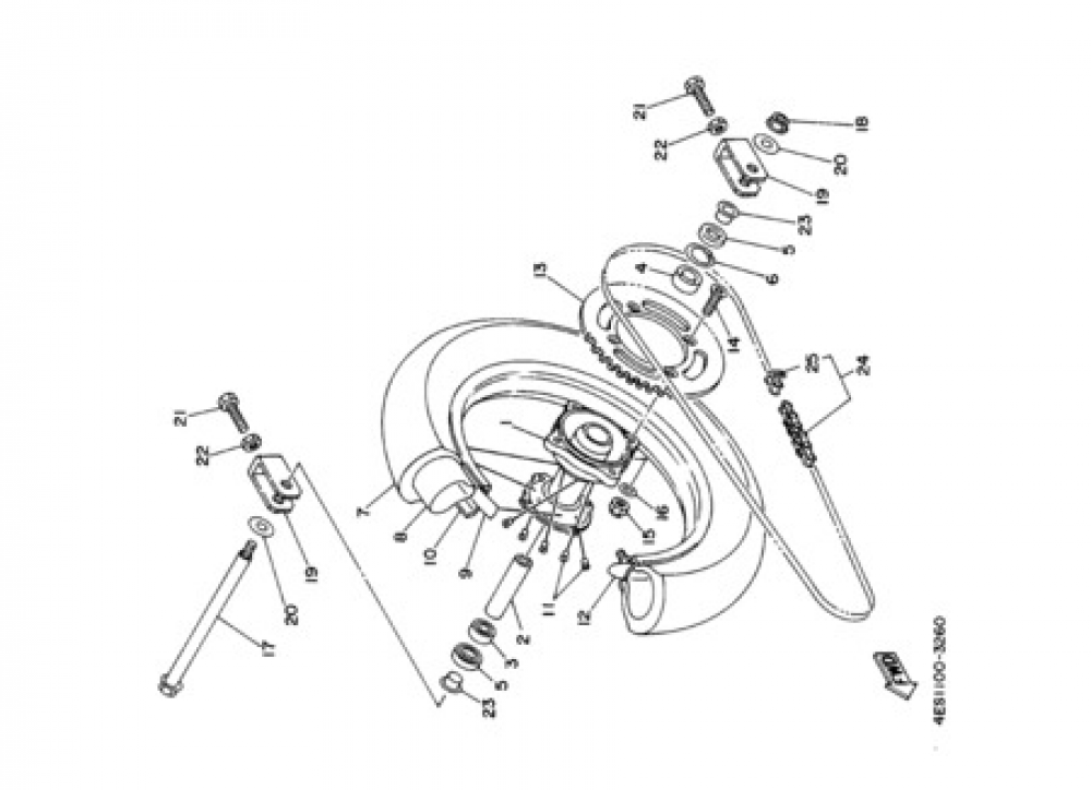 REAR WHEEL Yamaha YZ80LW 2000