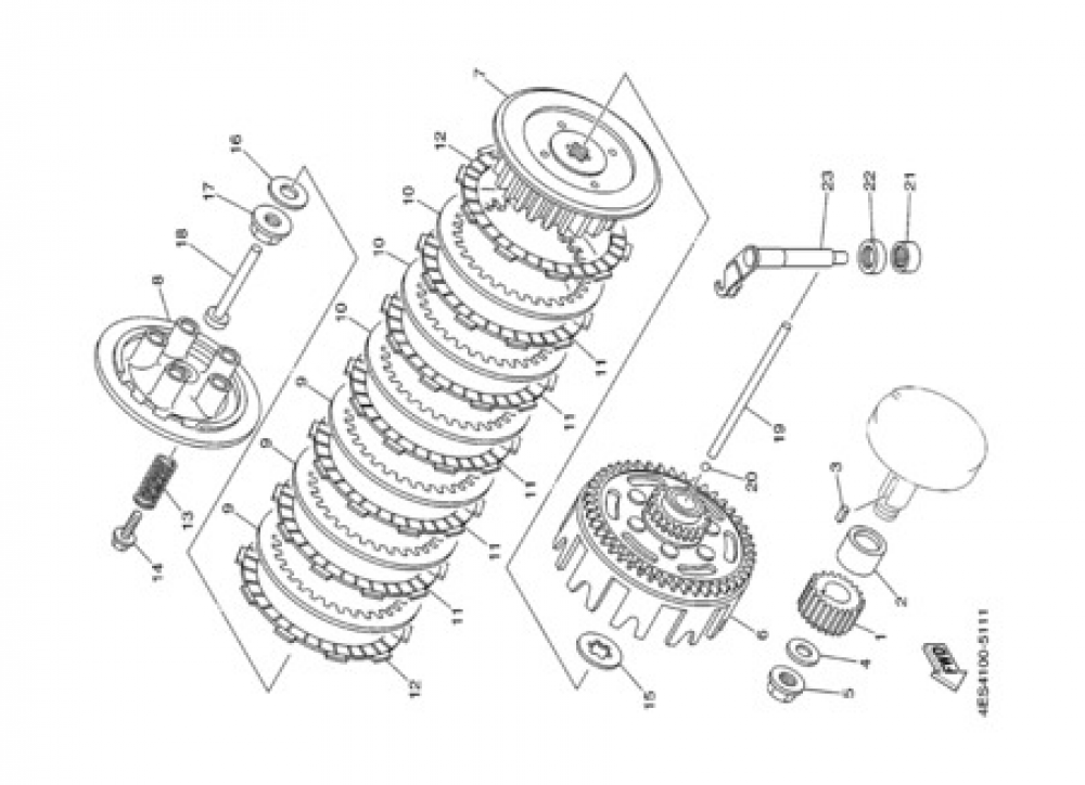 CLUTCH Yamaha YZ80LW 2001
