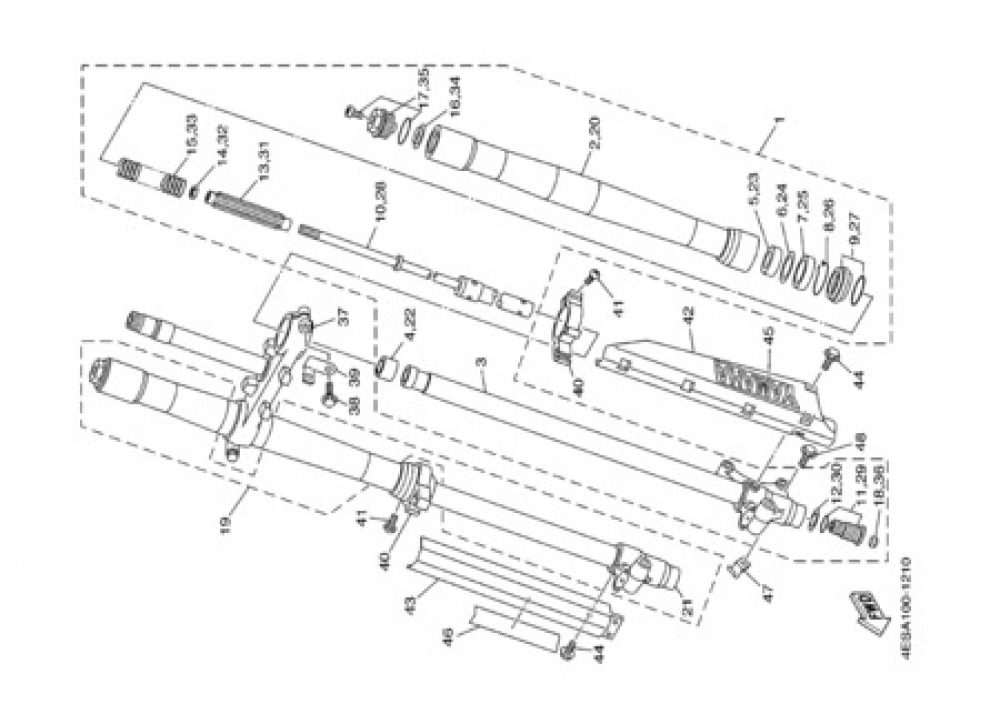 FRONT FORK Yamaha YZ80LW 2001