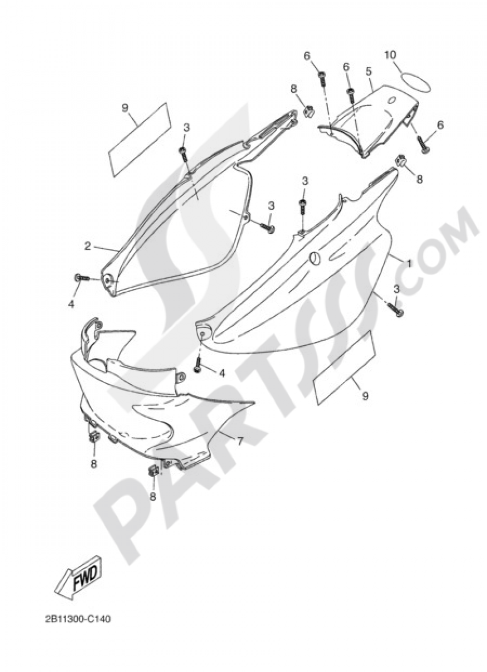 SIDE FAIRING / COWLING Yamaha Bw's 50 2006