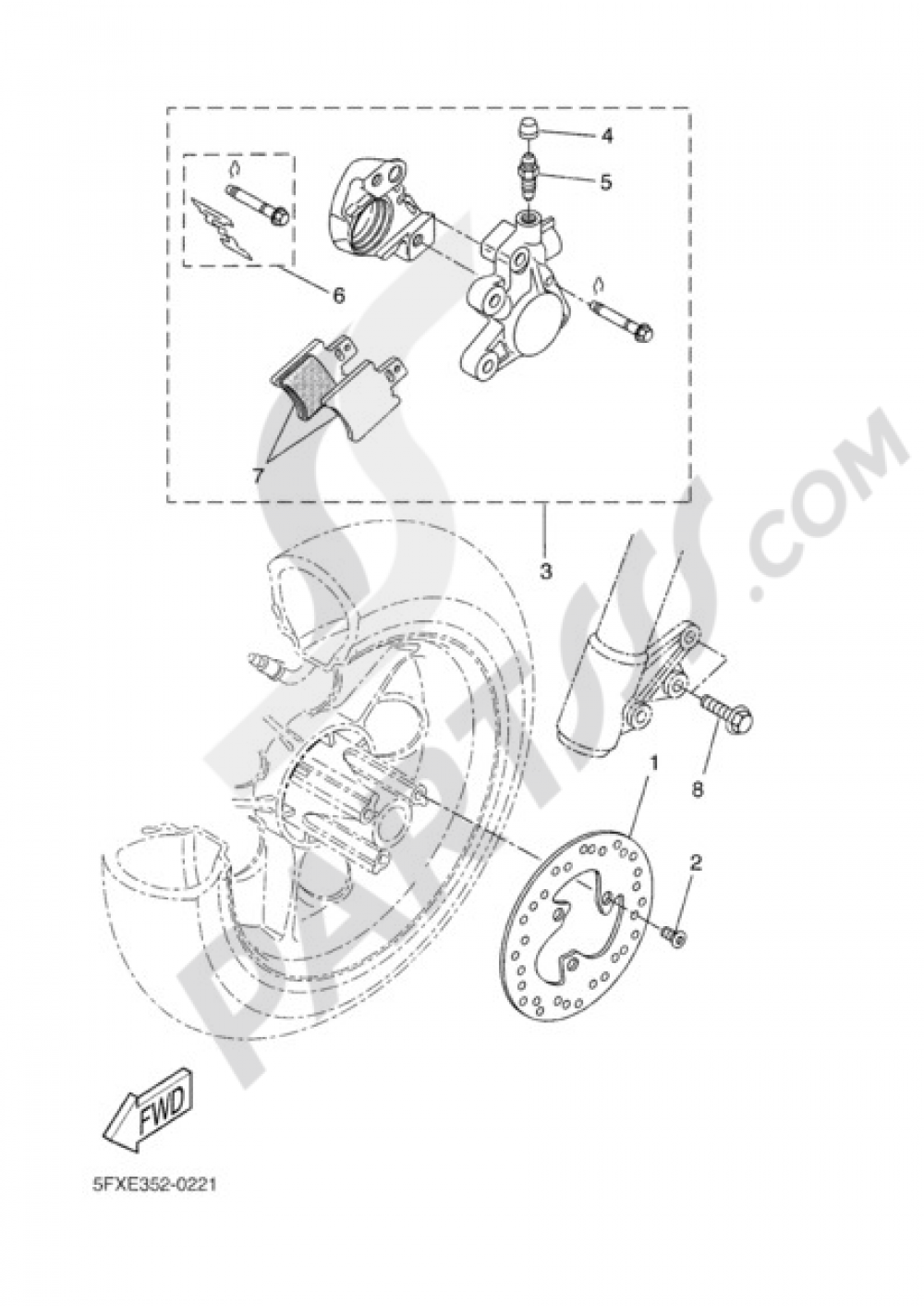 FRONT BRAKE CALIPPER Yamaha Bw's 50 2006