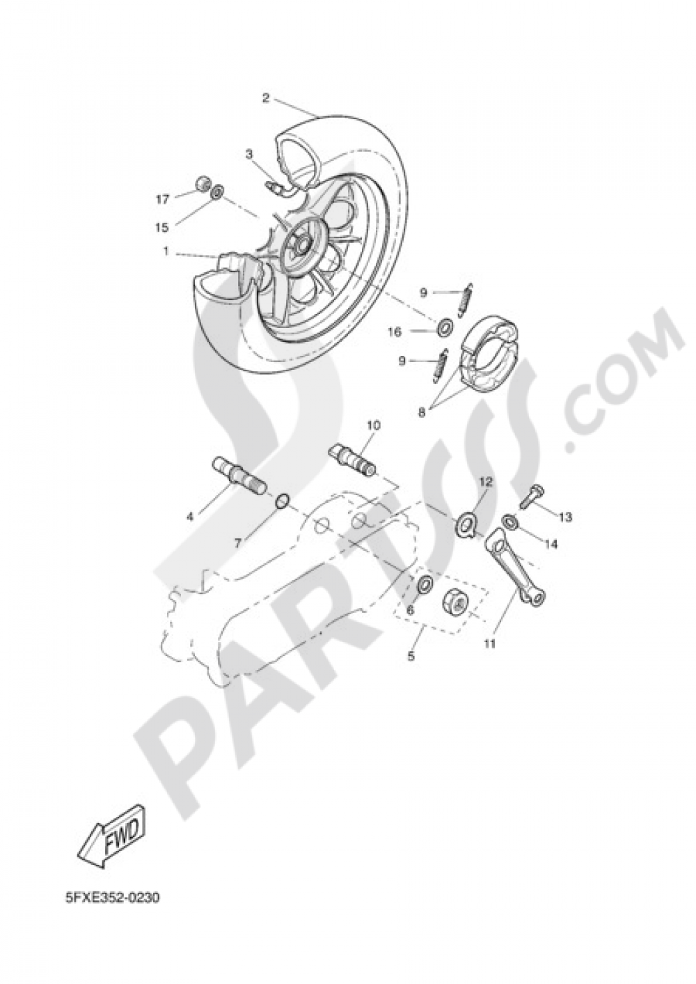 REAR WHEEL Yamaha Bw's 50 2006