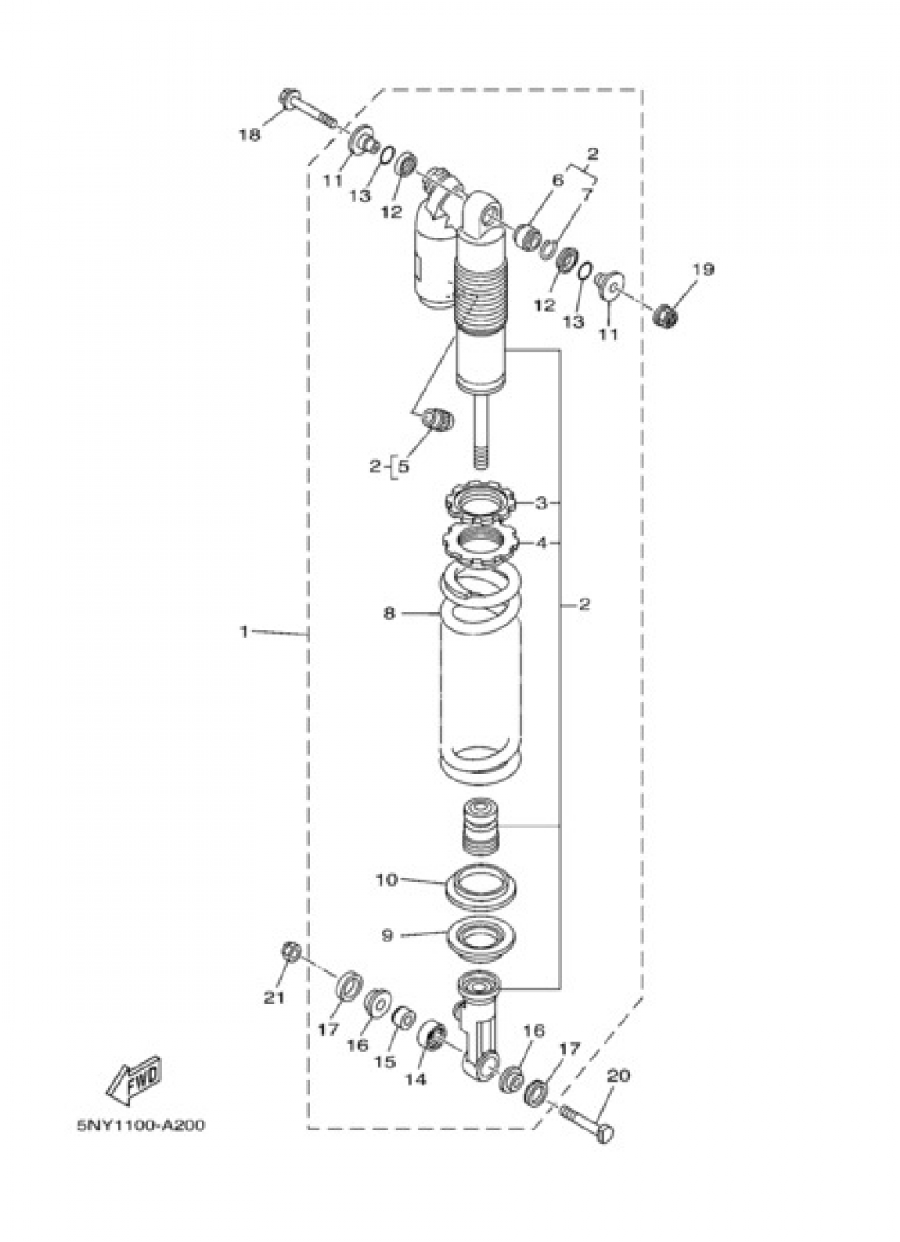 REAR SUSPENSION Yamaha YZ125 2004