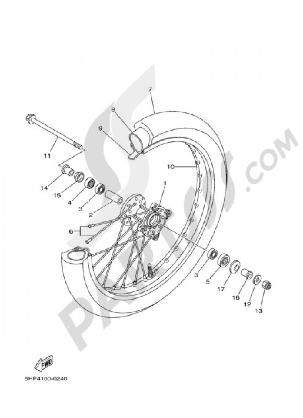 ROUE AVANT 2 Yamaha TT R125LW 2001