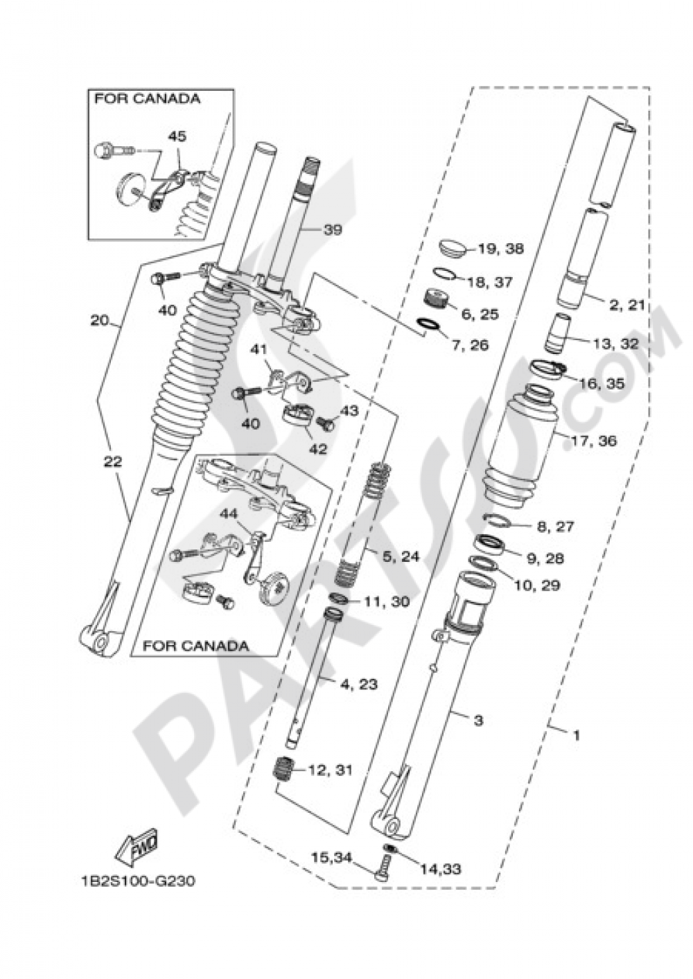 FRONT FORK Yamaha TT R125LW 2008