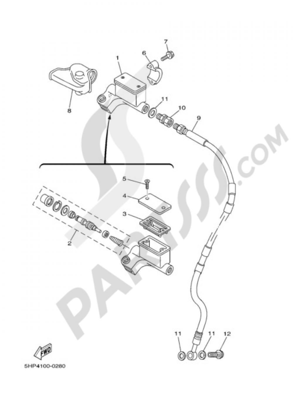 FRONT MASTER CYLINDER Yamaha TT R125LW 2011