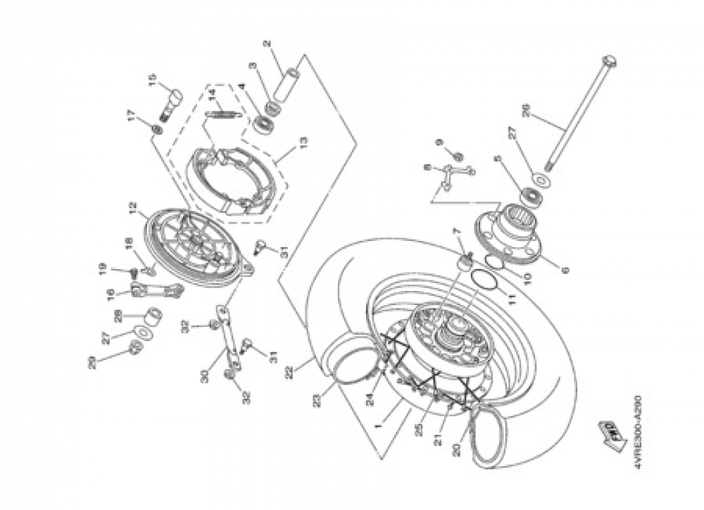 REAR WHEEL Yamaha XVS650 2002