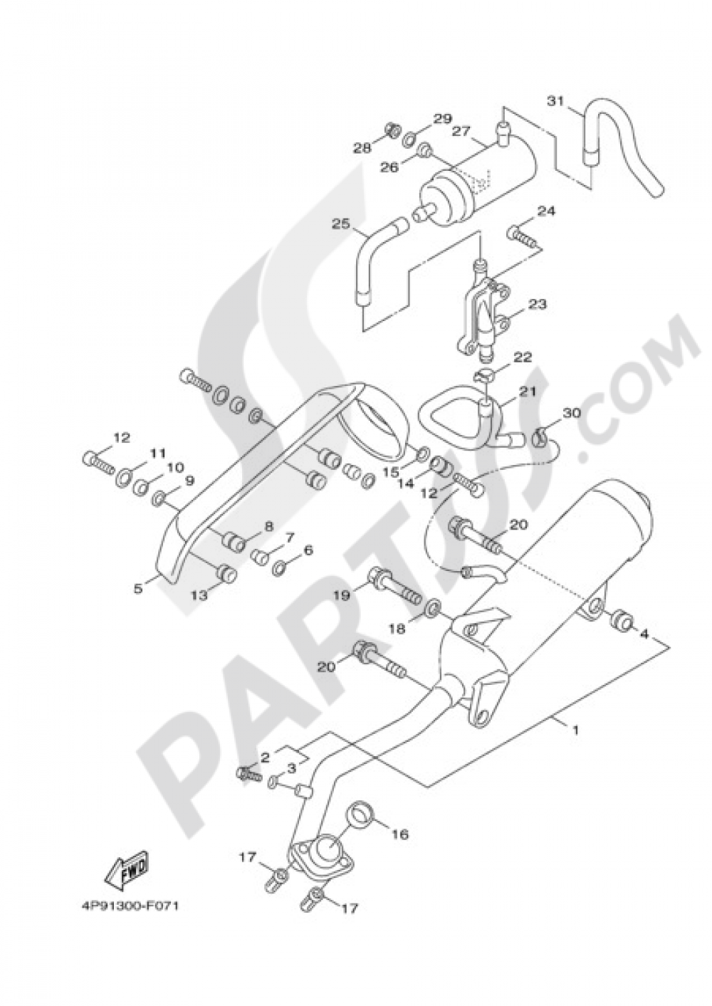 EXHAUST Yamaha Cygnus X 125 2010