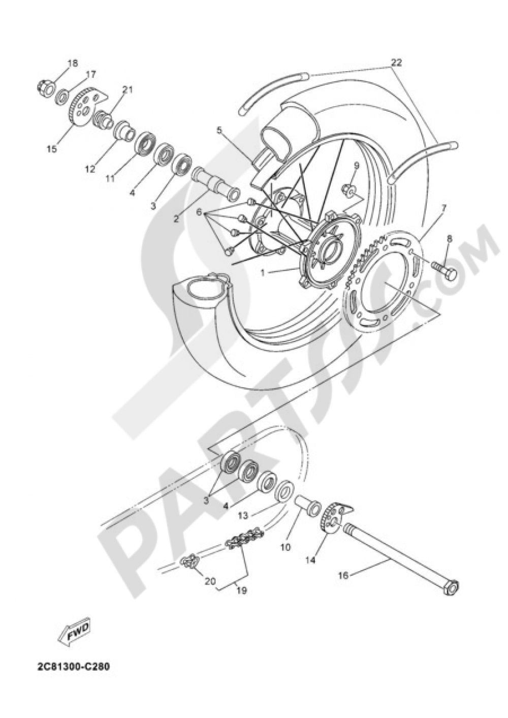 ROUE ARRIERE Yamaha DT125X 2005