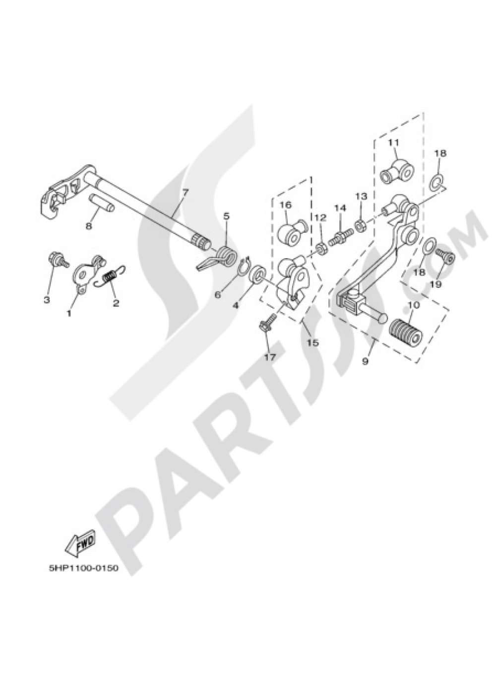 SHIFT SHAFT Yamaha TT-R125 2002