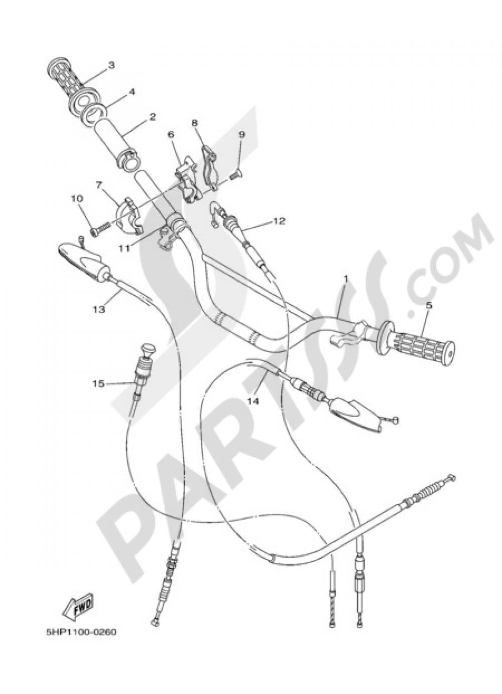 STEERING HANDLE CABLE Yamaha TT-R125 2002