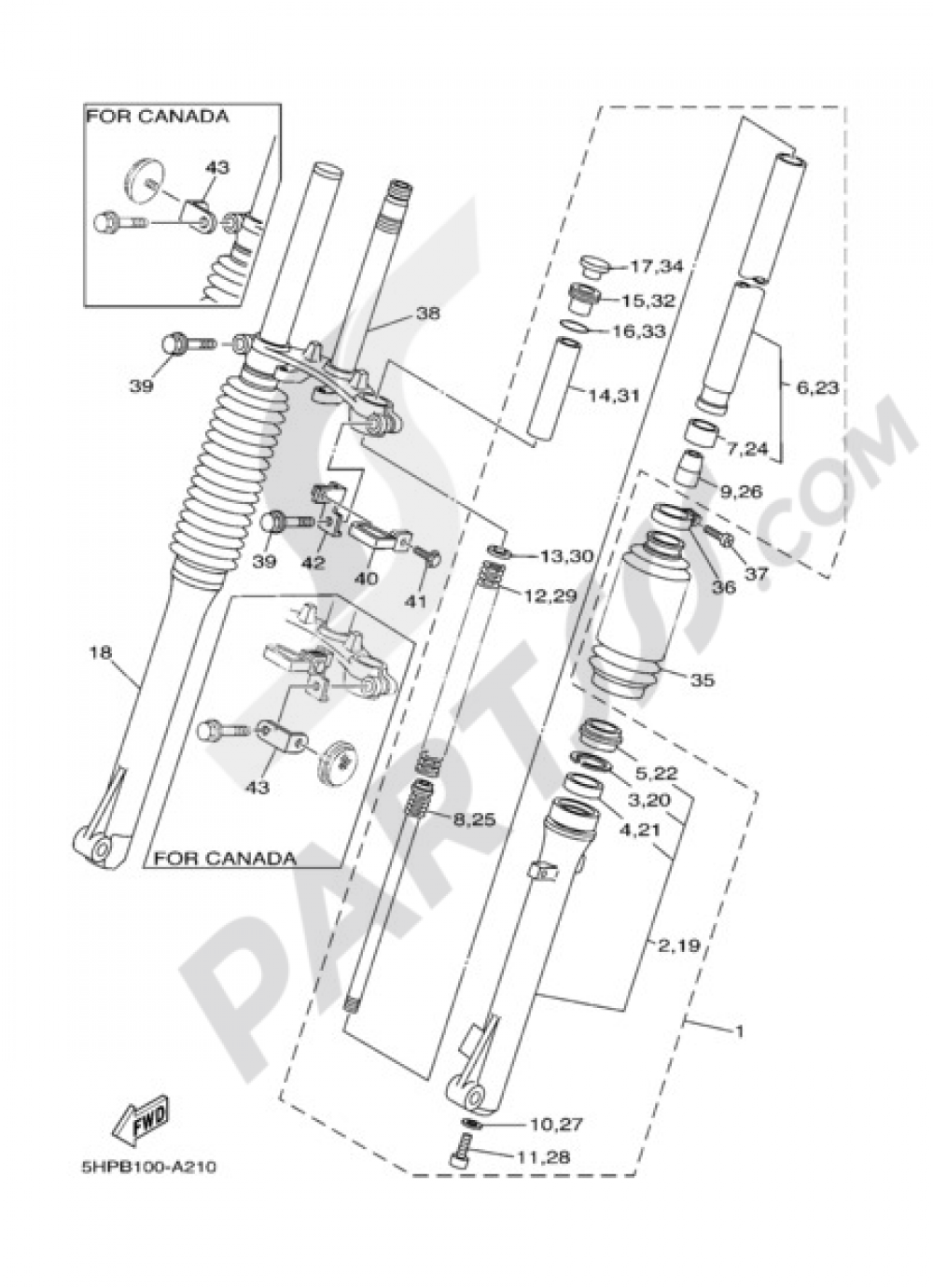 FRONT FORK Yamaha TT-R125 2004