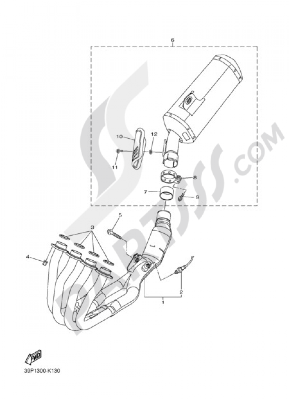 ECHAPPEMENT Yamaha Fazer8 ABS 2012