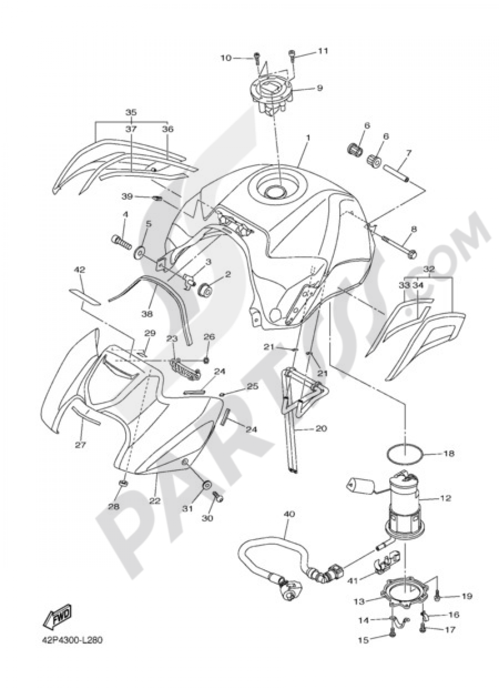 FUEL TANK Yamaha Fazer8 ABS 2012