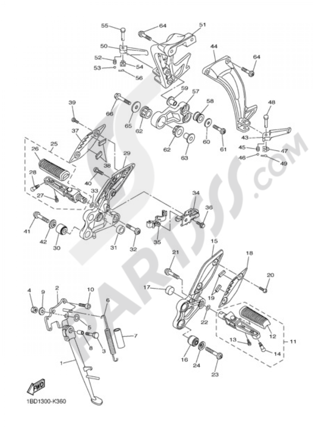 STAND & FOOTREST Yamaha Fazer8 ABS 2012