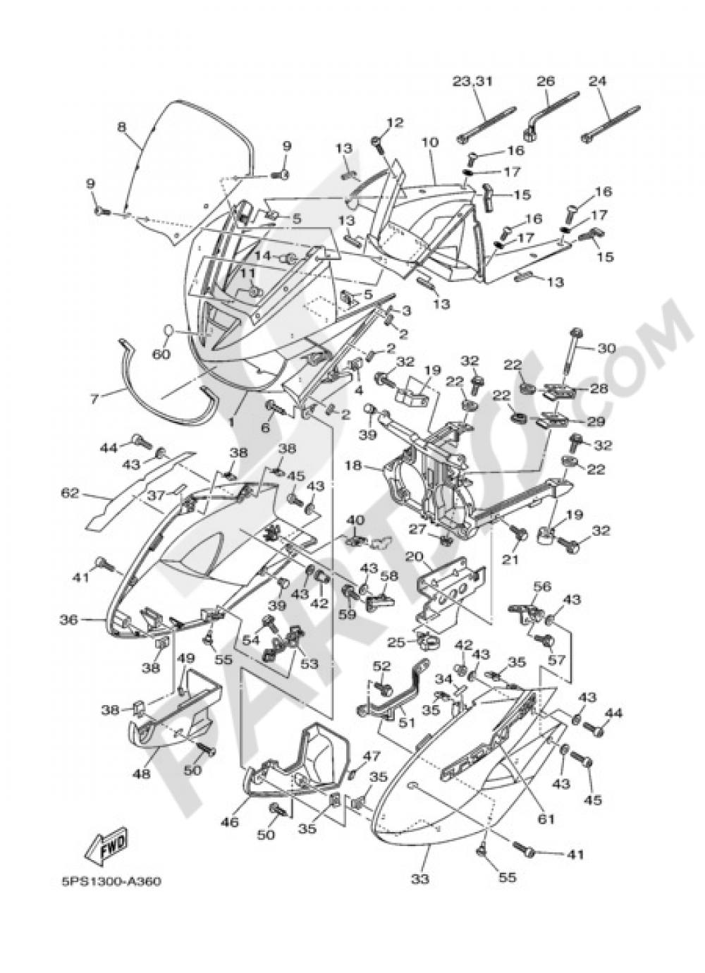 FAIRING 1 Yamaha TDM 900 2003
