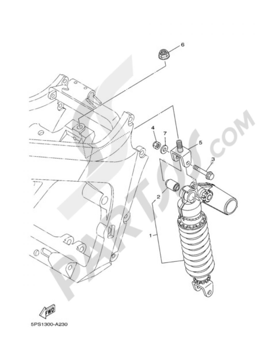 REAR SUSPENSION Yamaha TDM 900 2007