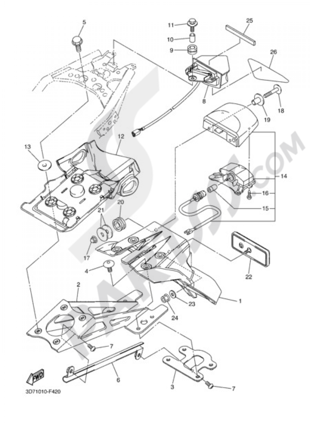 REAR LIGHT Yamaha WR250X 2012