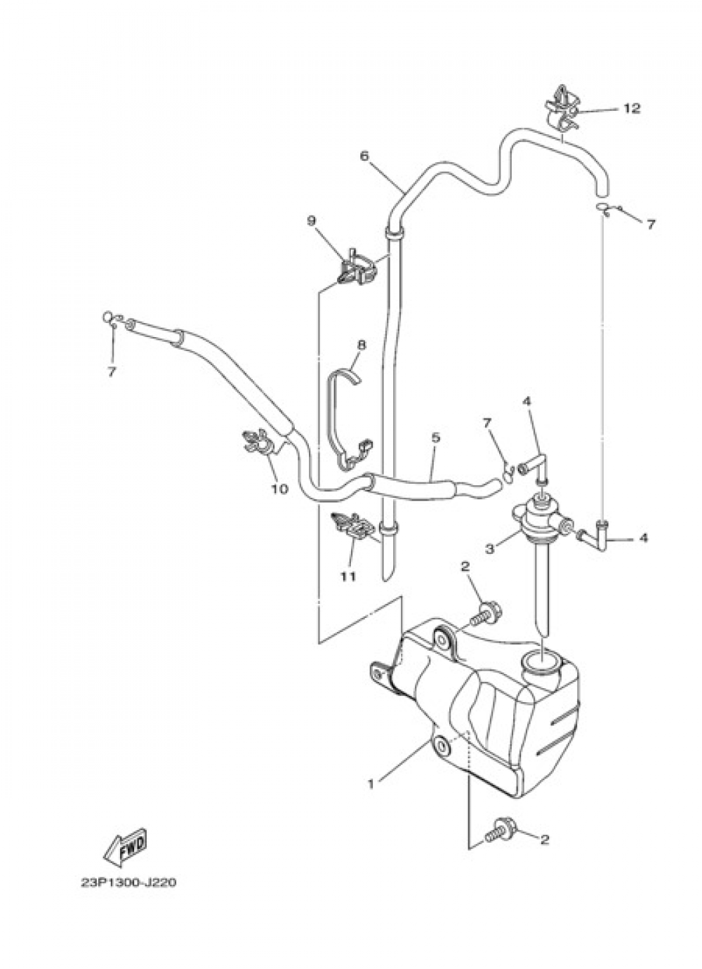 RÉSERVOIR DE RÉCUPÉRATION Yamaha XT1200Z SuperTenere 2012