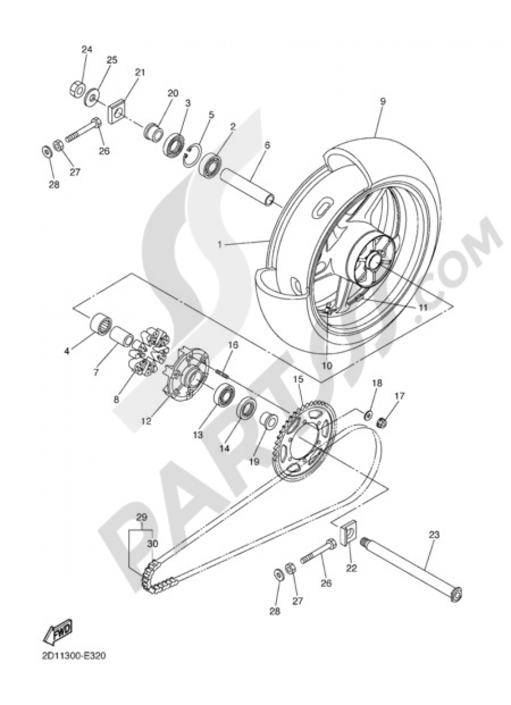 REAR WHEEL Yamaha FZ1 Fazer 2006