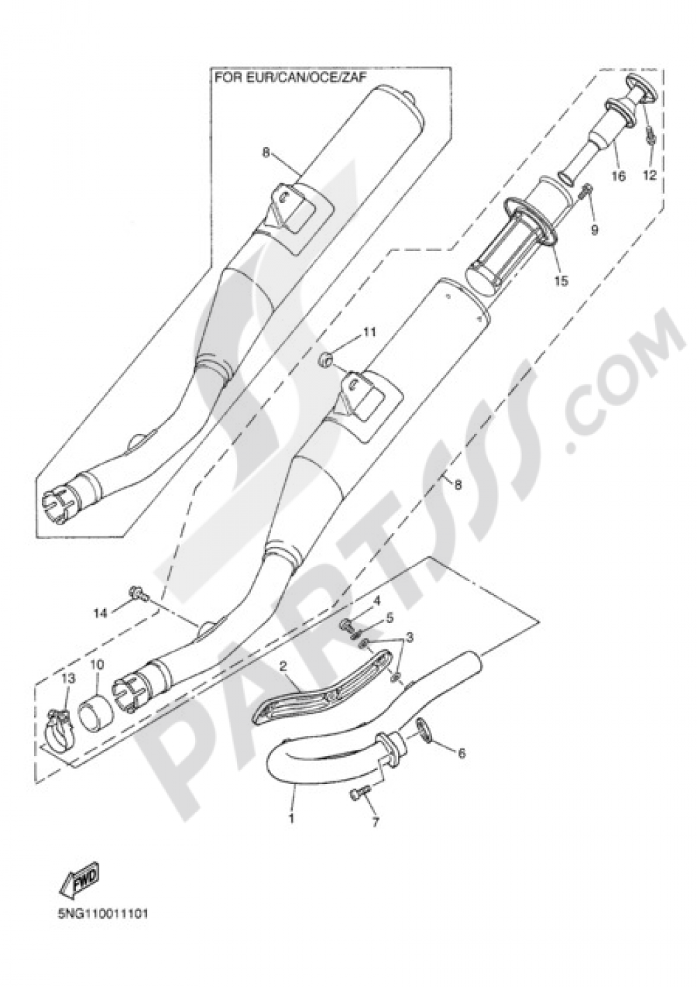 EXHAUST Yamaha WR400F 2002