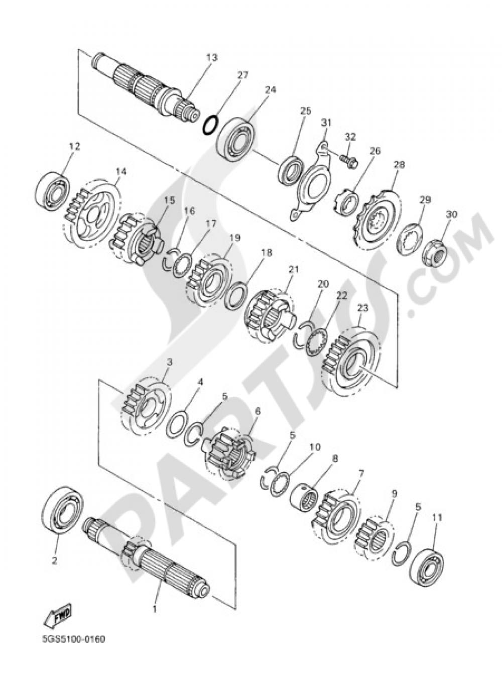 TRANSMISSION Yamaha WR400F 2002