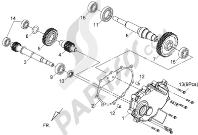 Sym MAXSYM 400 I 12 TAPA TRANSMISION