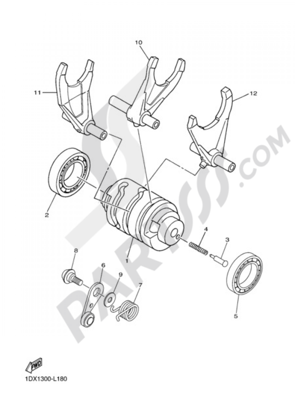 BARILLET FOURCHETTE Yamaha WR450F 2012