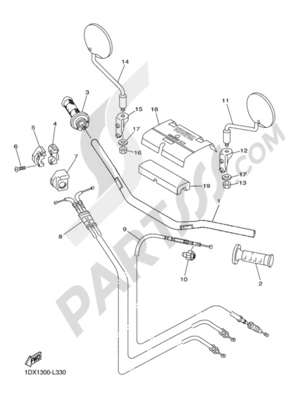 STEERING HANDLE & CABLE Yamaha WR450F 2012