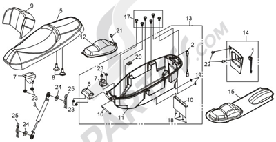 Sym GTS 125 ASIENTO & PORTACASCO