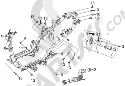 Sym X-PRO PRO 50. 分解図 純正部品をオンライン購入