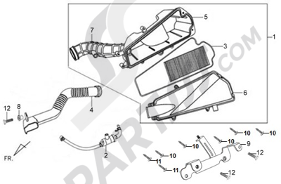 Sym X-PRO PRO 50. 分解図 純正部品をオンライン購入