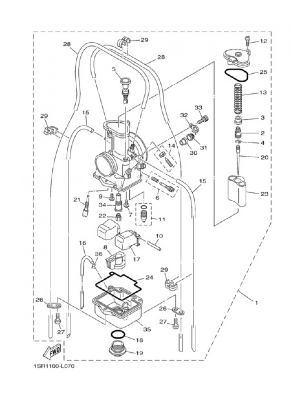 CARBURETOR Yamaha YZ125 2012