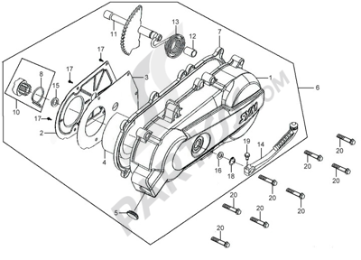 Sym MIO 50 TAPA VARIADOR