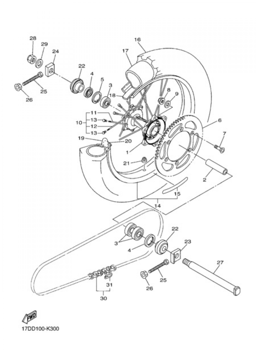 REAR WHEEL Yamaha YZ250F 2012