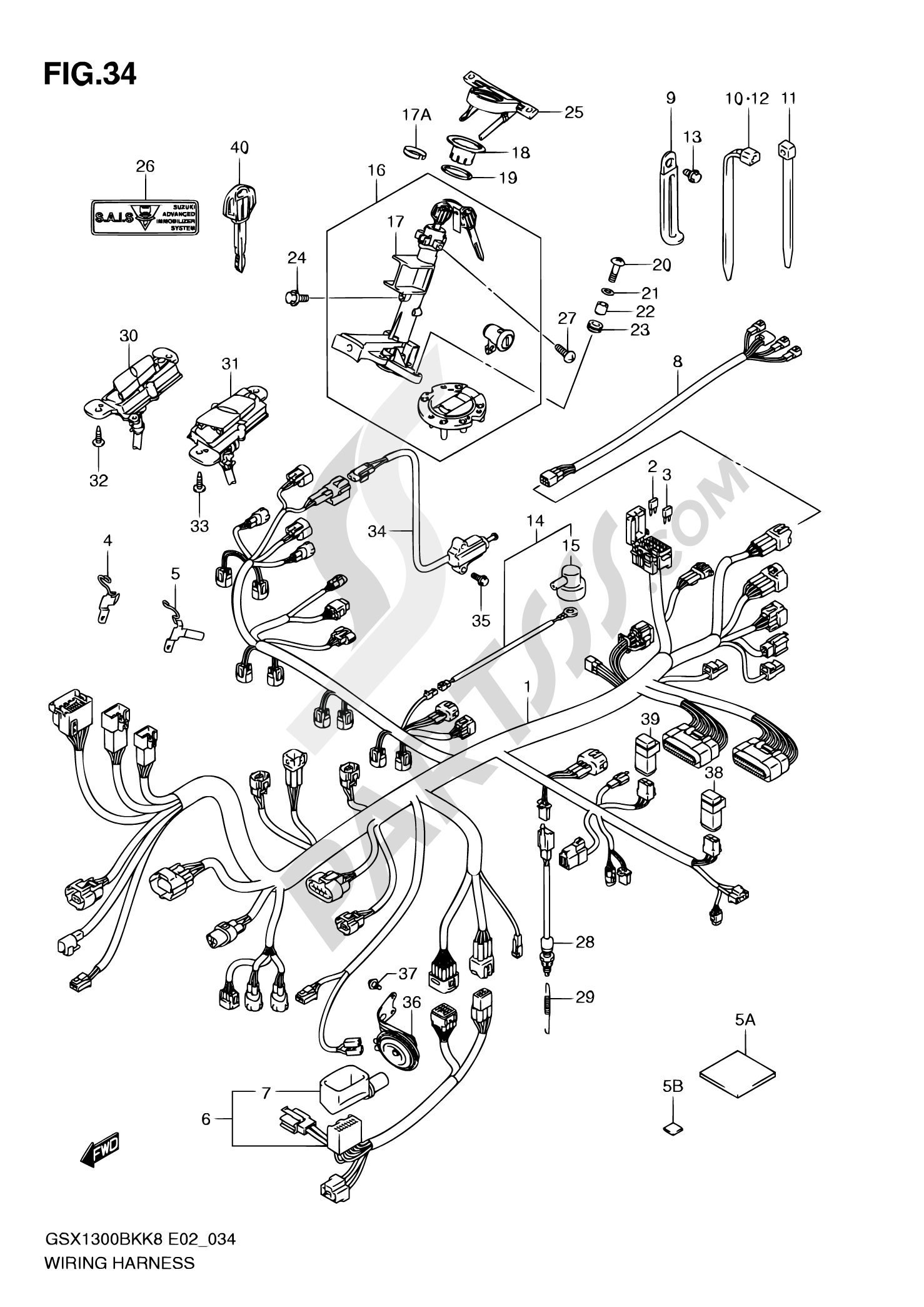 Suzuki BKING GSX1300BK 2008 34 - WIRING HARNESS (GSX1300BK/U2/UF)