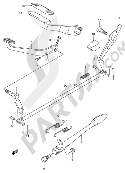 Suzuki INTRUDER VL800Z 2003 37 - STAND - REAR BRAKE