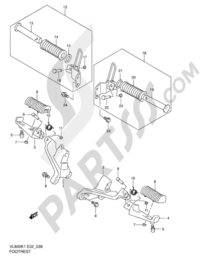 Suzuki INTRUDER VL800Z 2003 38 - FOOTREST (MODEL K1/K2/K3/K4)