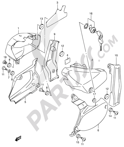 Suzuki INTRUDER VL800Z 2003 41B - FRAME COVER (MODEL K3)