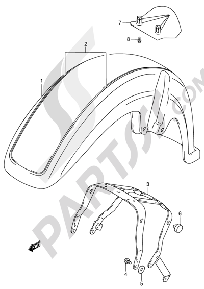 Suzuki INTRUDER VL800Z 2003 43B - FRONT FENDER (MODEL K3)