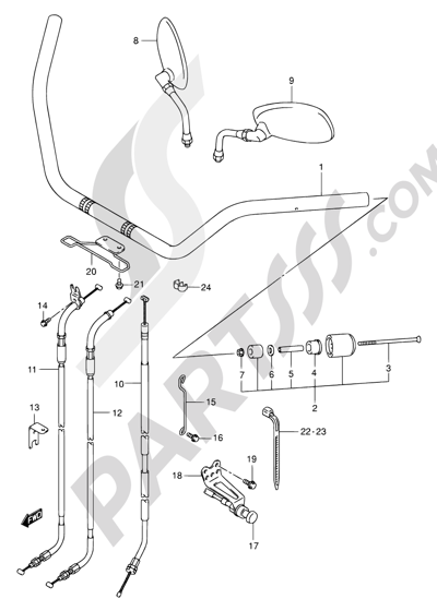 Suzuki INTRUDER VL800Z 2003 44 - HANDLEBAR (MODEL K1/K2/K3/K4)