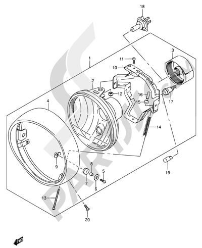Suzuki INTRUDER VL800Z 2003 29A - HEADLAMP ASSY (MODEL K5 E02,E19)