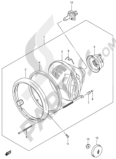 Suzuki INTRUDER VL800Z 2003 30 - HEADLAMP ASSY (MODEL K1/K2/K3/K4 E24)