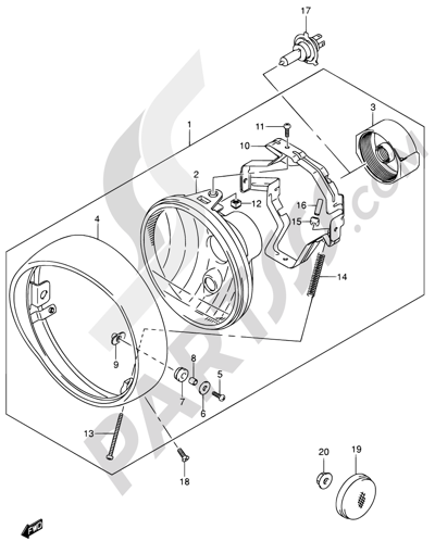 Suzuki INTRUDER VL800Z 2003 30A - HEADLAMP ASSY (MODEL K5 E24)