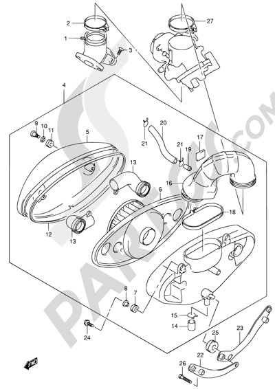 Suzuki INTRUDER VL800Z 2003 12 - AIR CLEANER (MODEL K1/K2/K3/K4)
