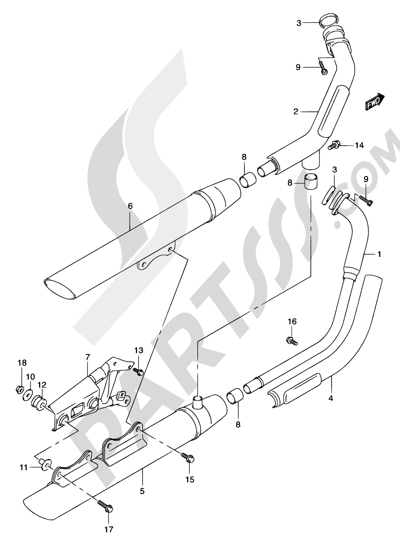 Suzuki INTRUDER VL800Z 2003 13 - MUFFLER