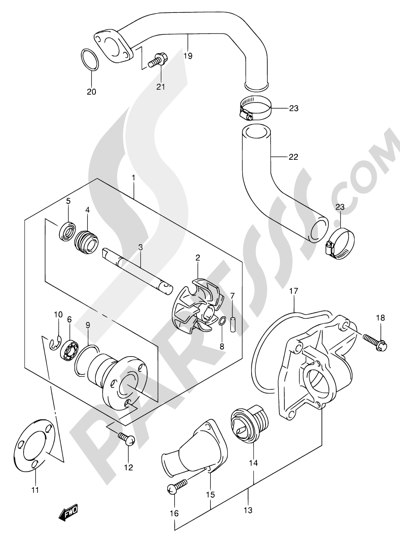 Suzuki INTRUDER VL800Z 2003 15 - WATER PUMP