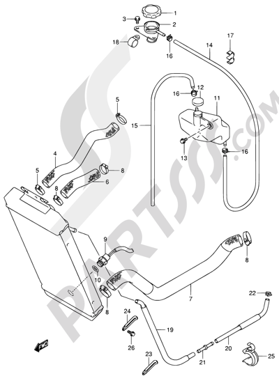 Suzuki INTRUDER VL800Z 2003 17 - RADIATOR HOSE