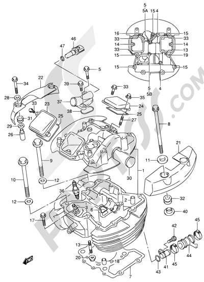 Suzuki INTRUDER VL800Z 2003 2 - FRONT CYLINDER HEAD